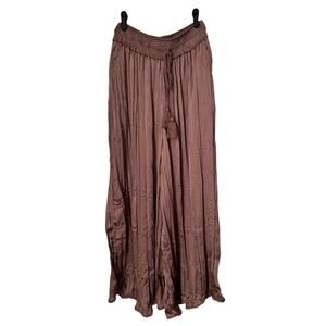 Anthropologie Saturday Sunday Pants Womens Small Plisse Tassel Pleated Wide Leg